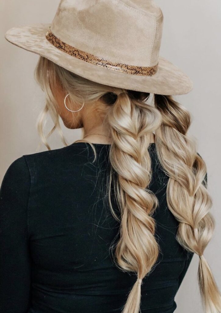 Bubble Braids With a Cute Hat