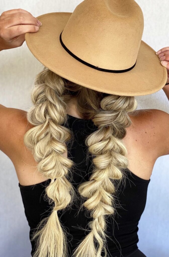 Bubble Braids With A Cute Hat
