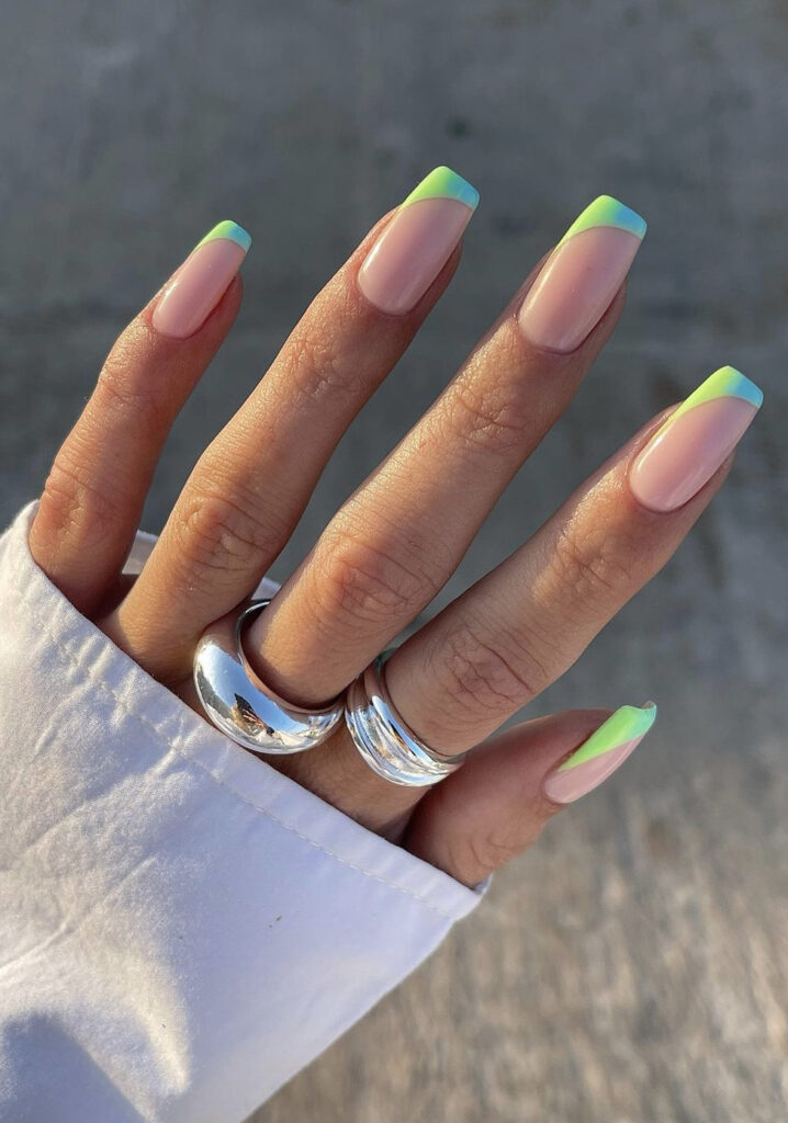 neon tips summer nails