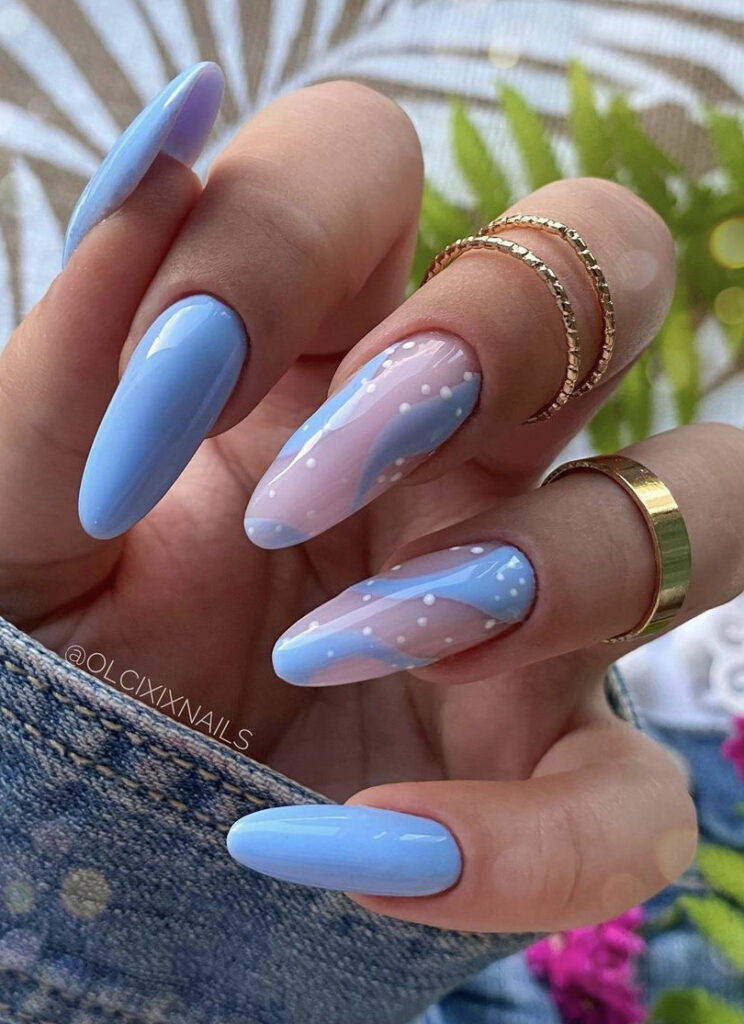 blue summer nails