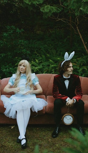 Alice and Wonderland and the White Rabbit