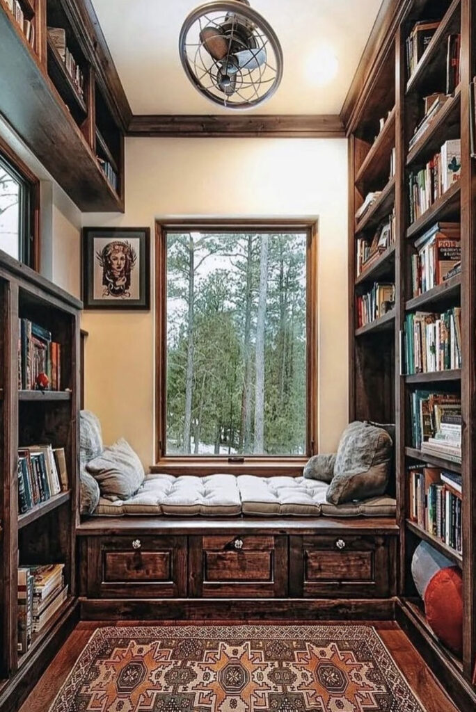 Cozy Wooden Book Nook