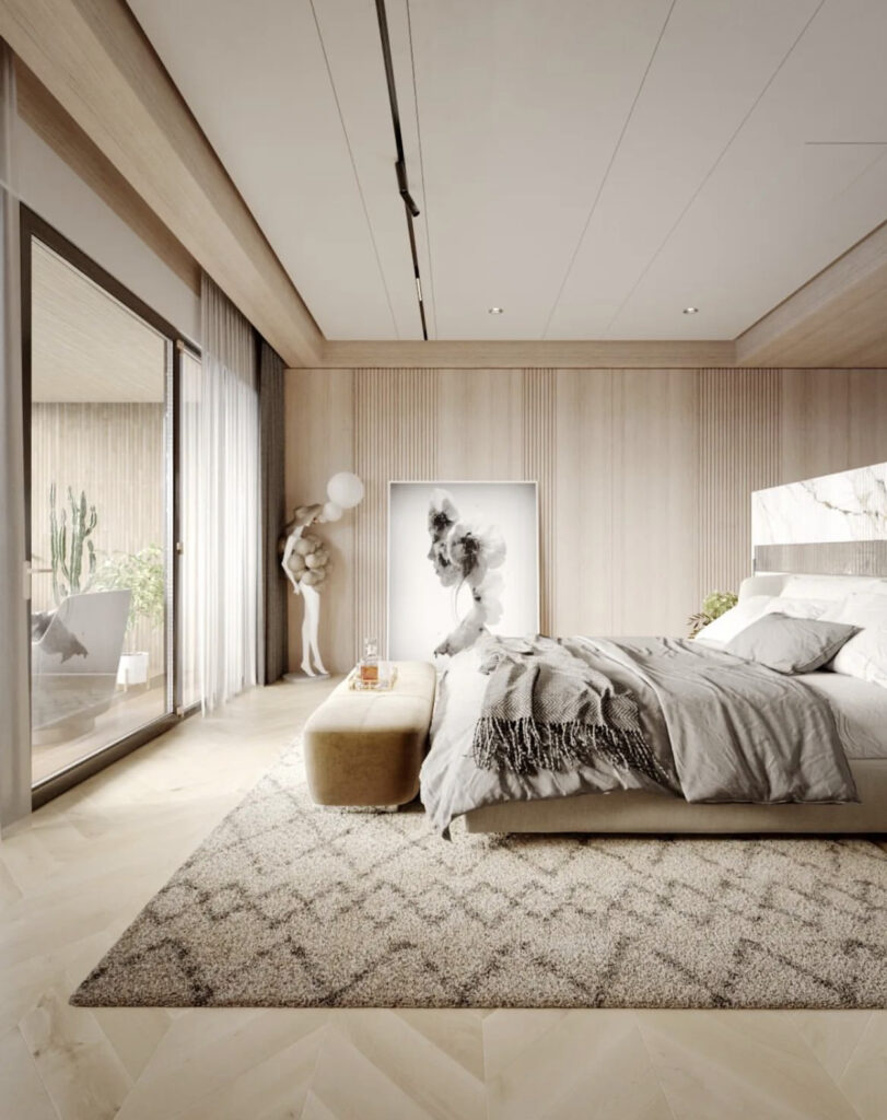 Bright neutral luxury bedroom