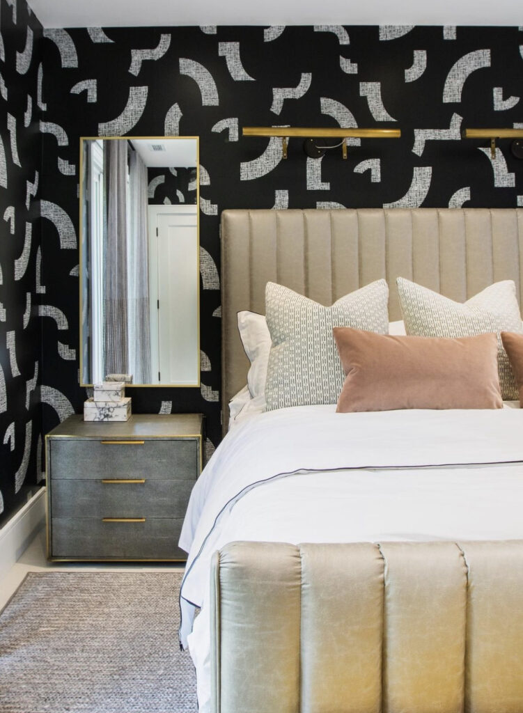 Luxury bedroom with over-bed lighting