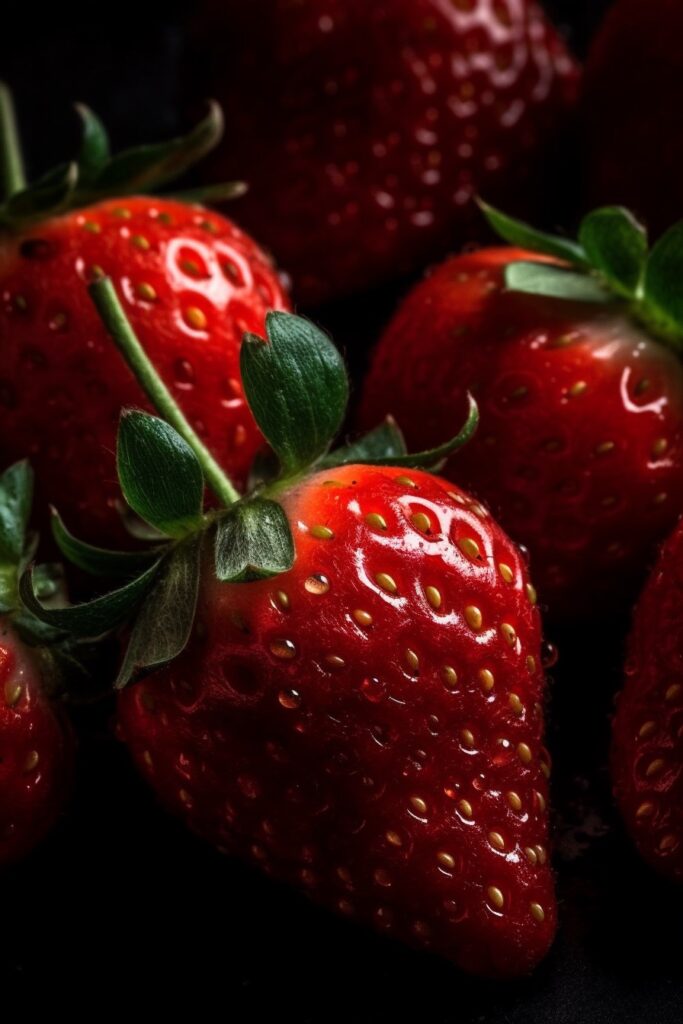 Juicy Strawberries Macro Photography Phone Wallpaper