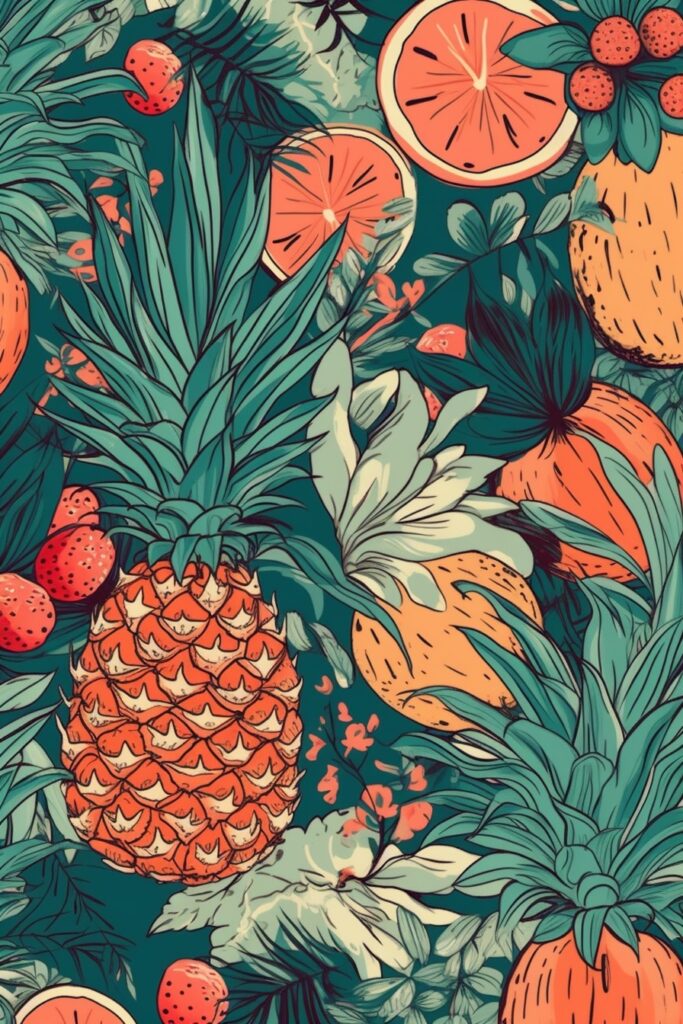 Fruit Illustration Phone Wallpaper
