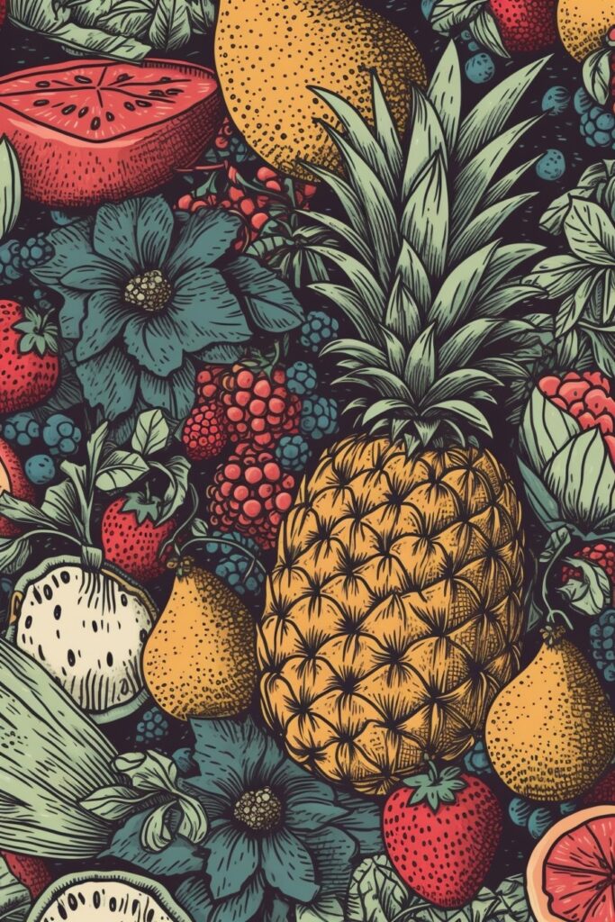 Fruit Illustration Phone Wallpaper