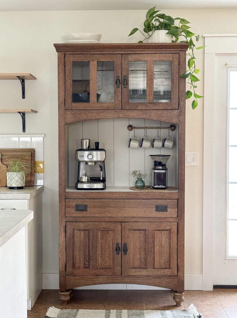 Wooden Armoire Coffee Station