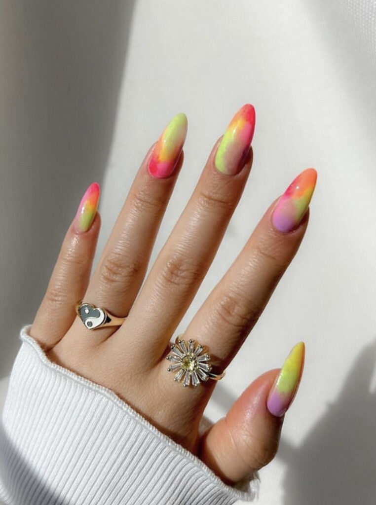 Rainbow Gradient Nail Design