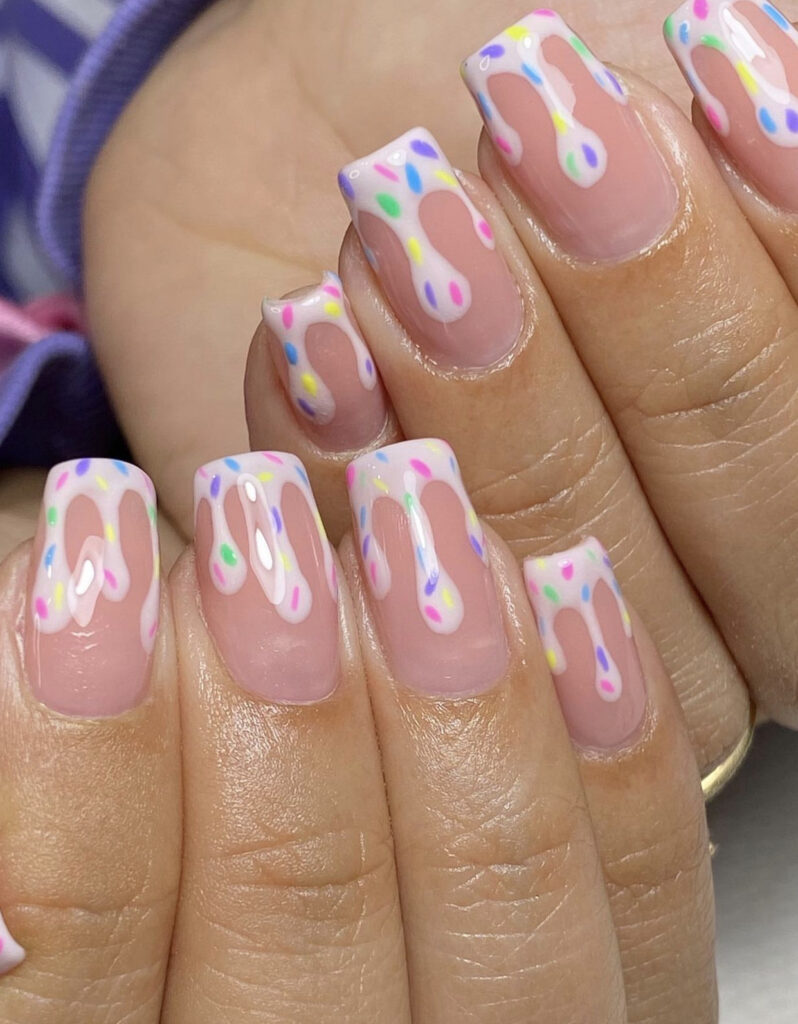 Dripping Frosting & Sprinkles Birthday Treat Inspired Nails