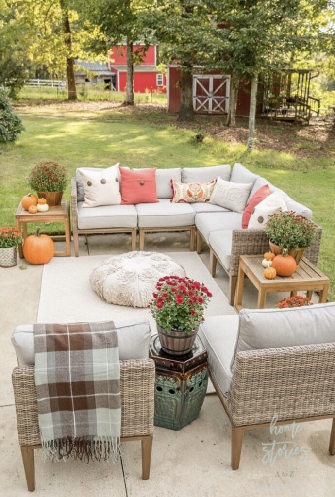 Bright Outdoor Fall Seating Area