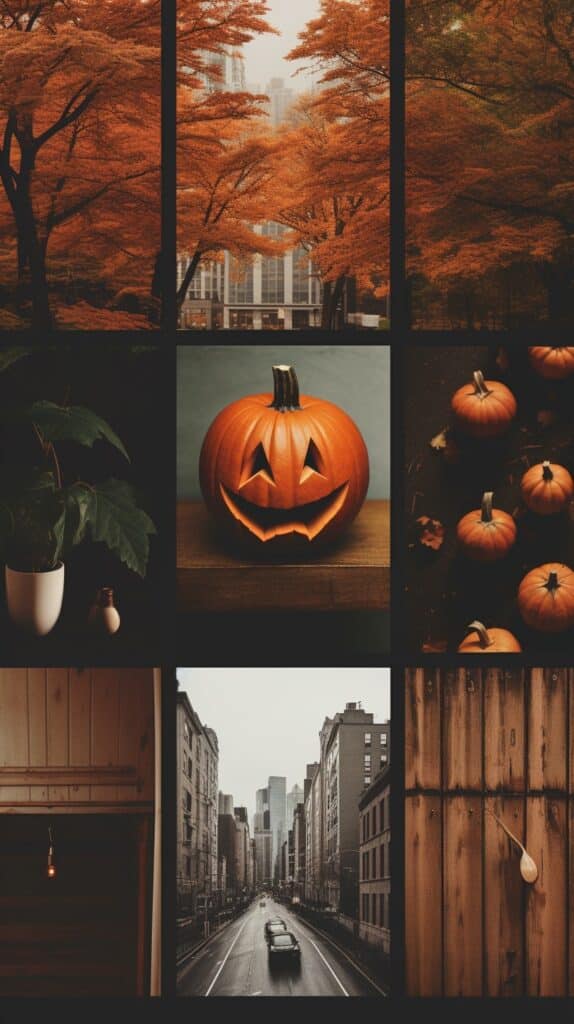 Spooky Fall Vintage Collage Wallpapers