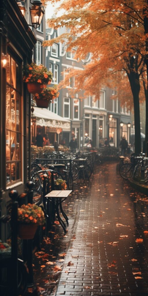 Gloomy Fall in Amsterdam Scene
