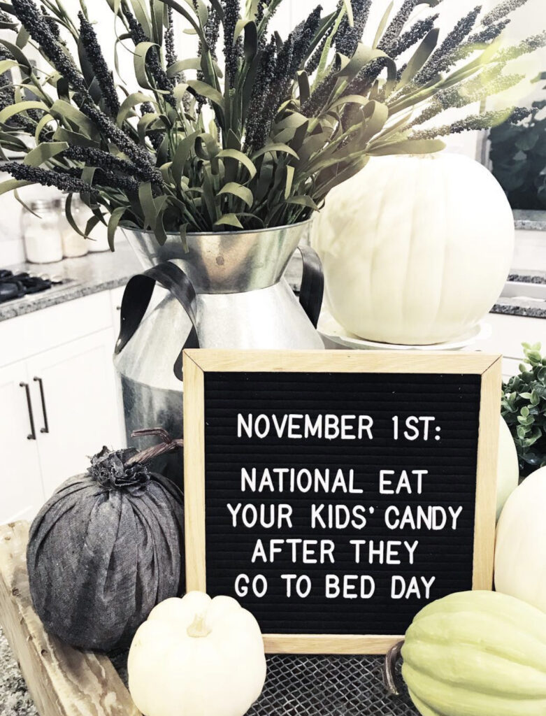 letterboard with halloween quote