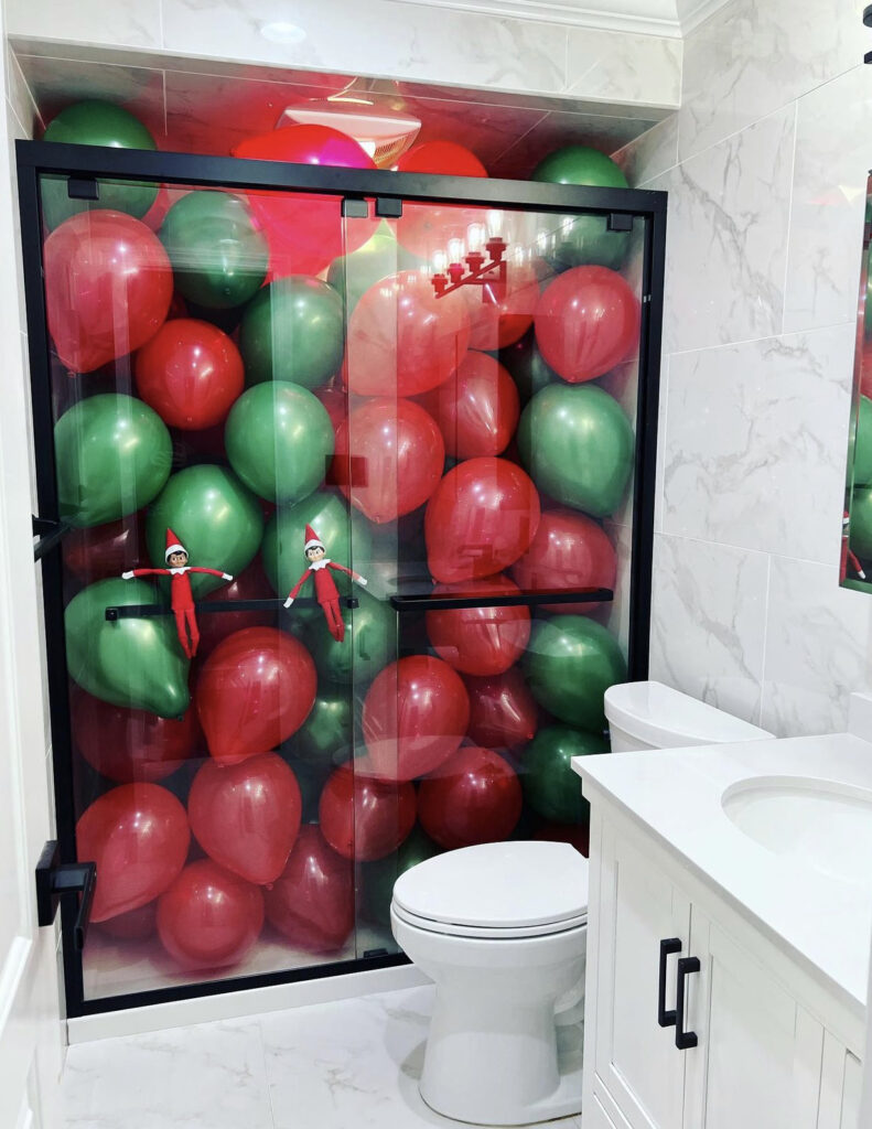 Elf Balloon Shower Prank