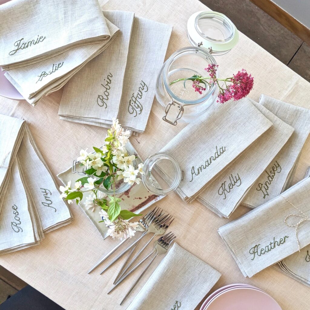Personalized Name linen napkins