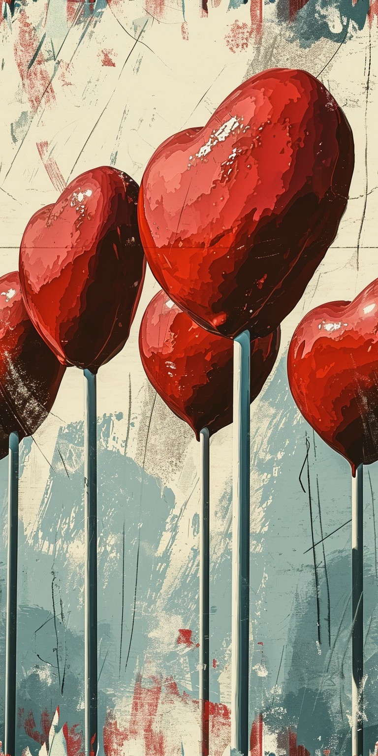 Heart Shaped Lollipop Valentine’s Day Phone Wallpapers