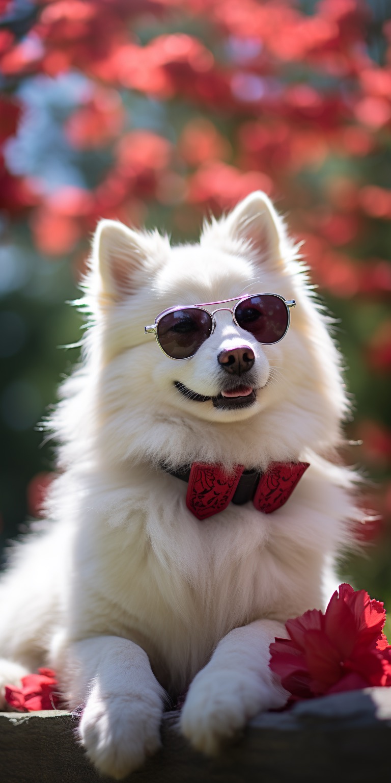 Cute Dogs wearing Red Sunglasses Phone Wallpapers