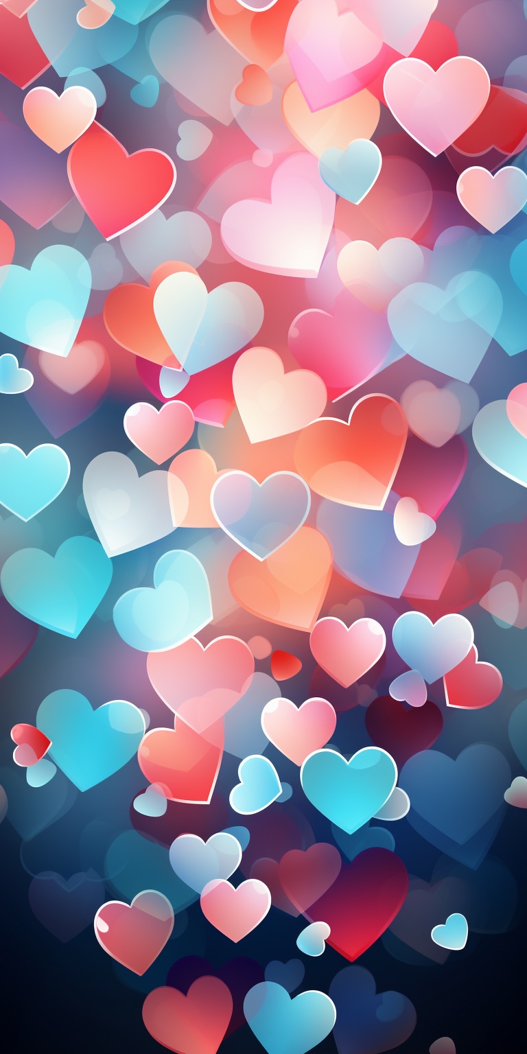 Dreamy Colorful Hearts iPhone Wallpapers