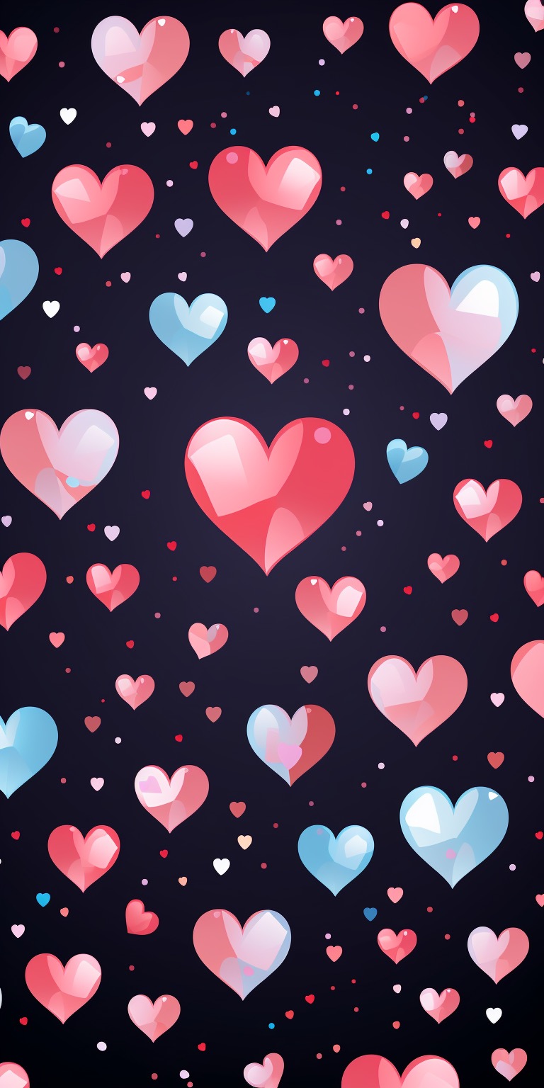 Cute Simple Heart Illustration Valentines Phone Wallpapers