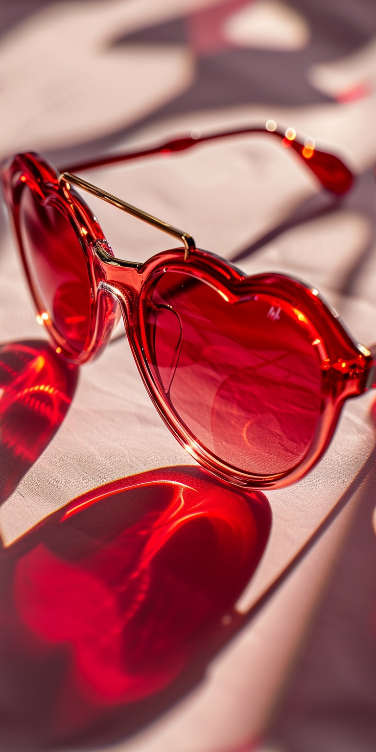 Pink & Red Sunglasses Photography Valentine’s Day Wallpapers