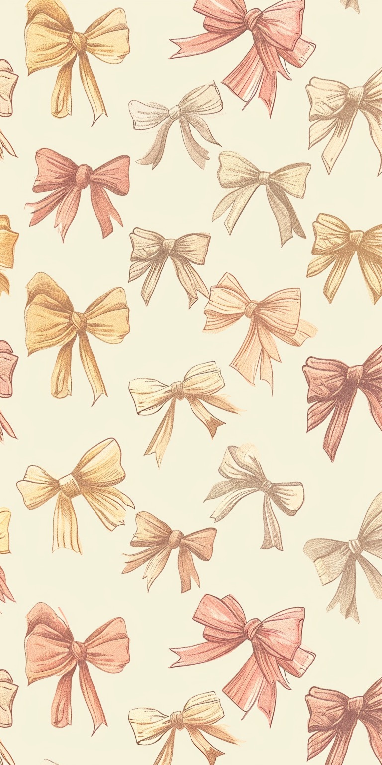 Small girly multicolor vintage bow wallpapers