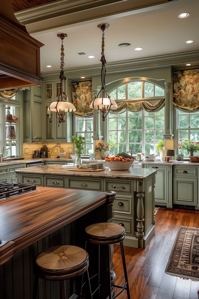Traditional Inspired Kitchen with Floral Window Shades