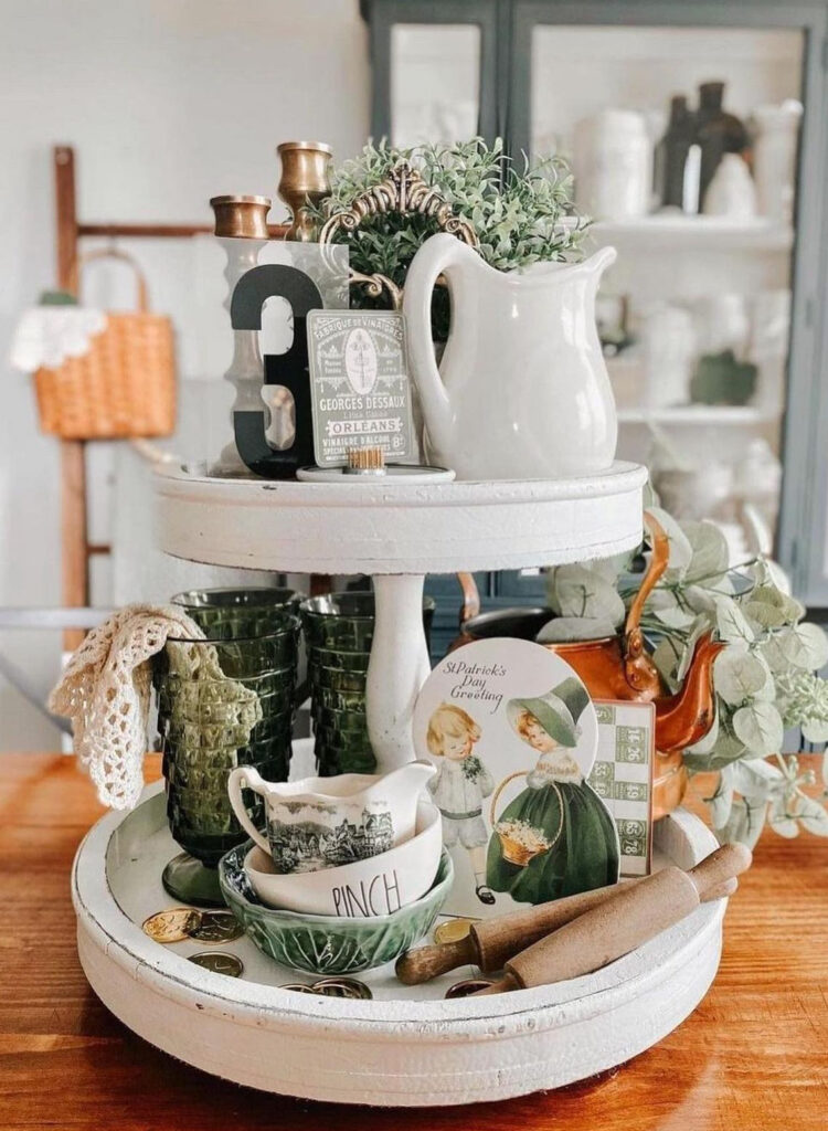 Vintage Inspired Tiered Tray
