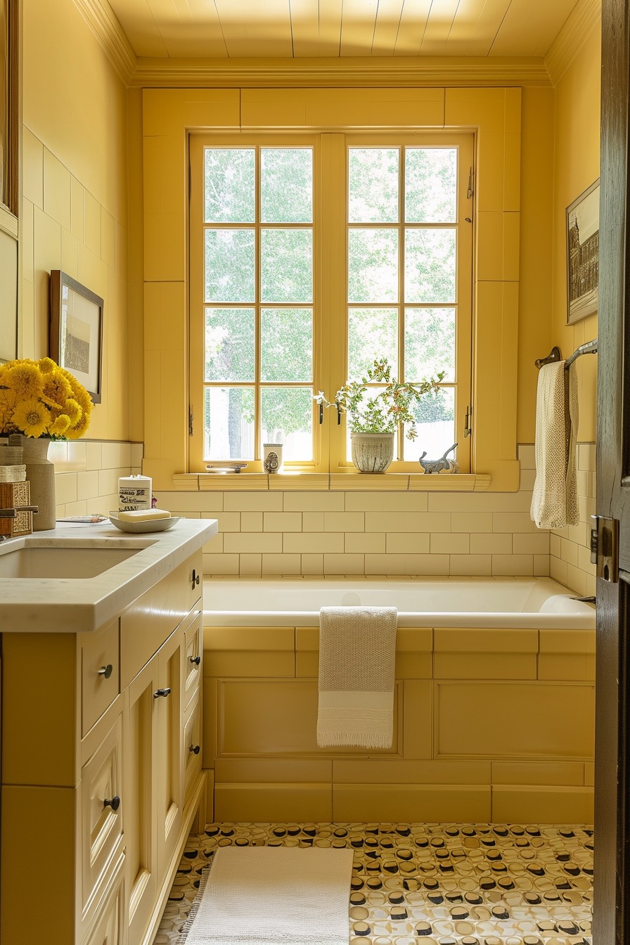 60+ Yellow Bathroom Ideas for a Lively & Vibrant Home - Days Inspired