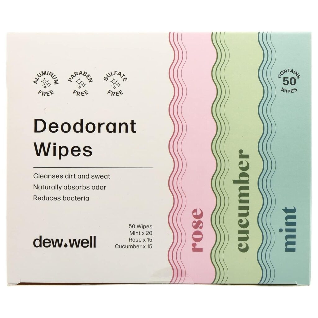Refreshing aluminum-free deodorant wipes