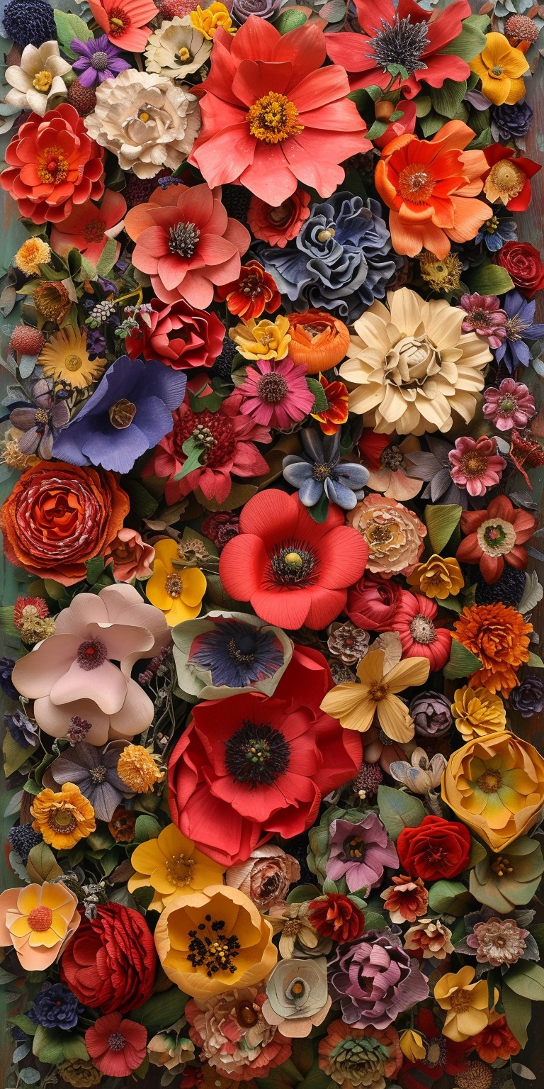 Colorful abundant flowers phone wallpapers