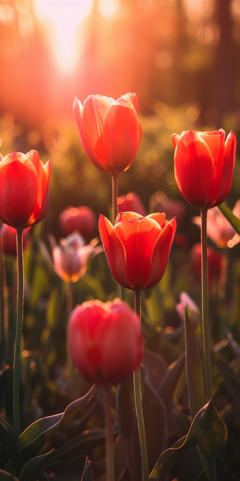 Tulips at golden hour iPhone wallpapers