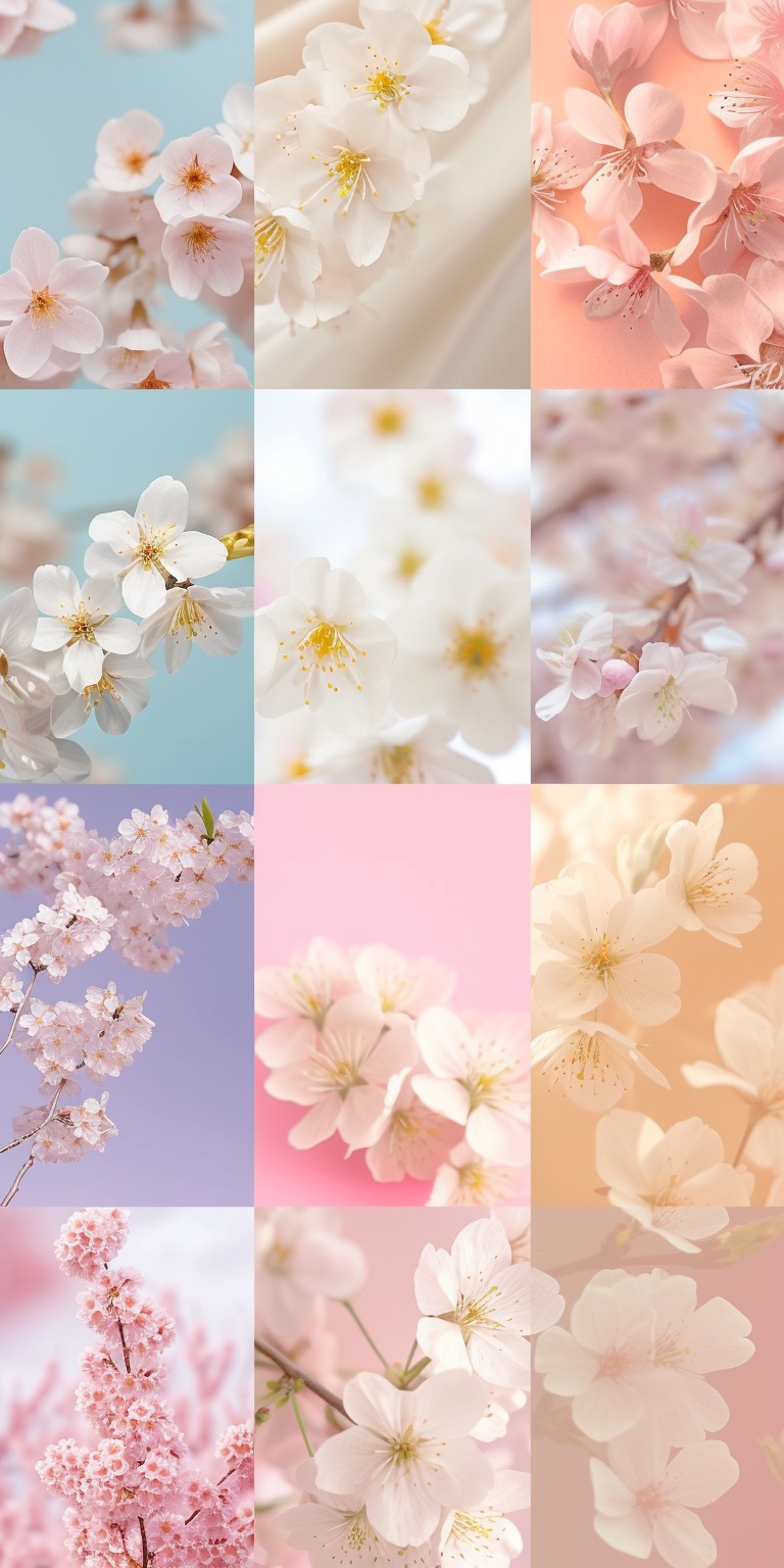 Soft floral image collage phone wallpaper