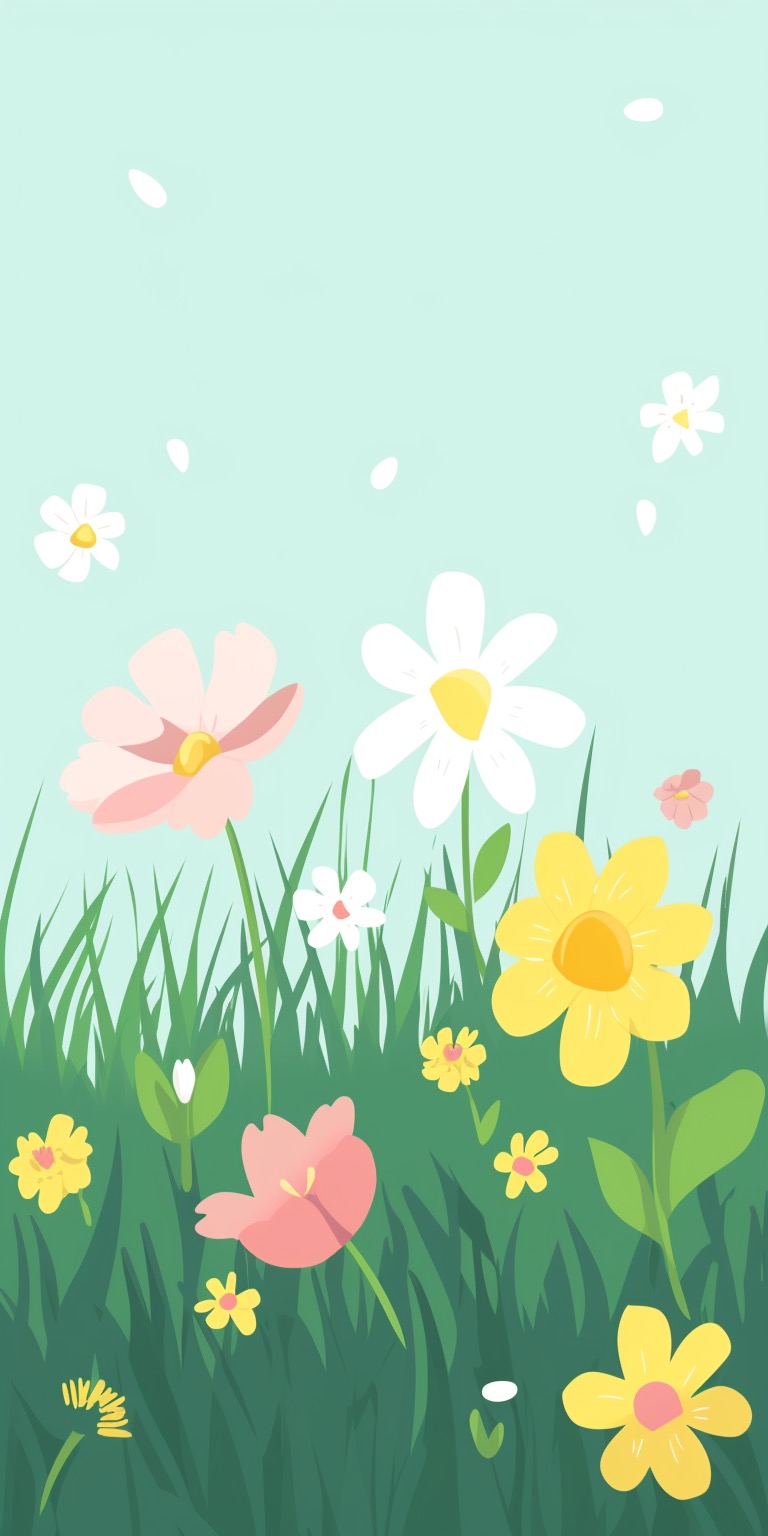 Cute simple doodle spring phone wallpapers
