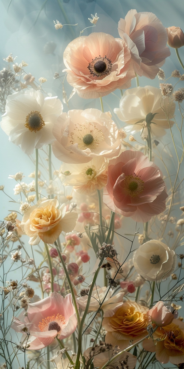 Dreamy romantic floral spring iPhone wallpapers