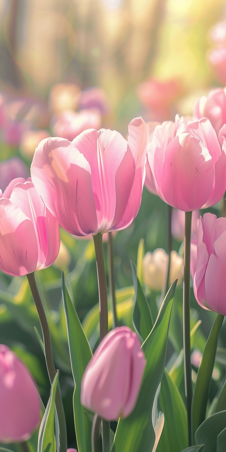 Soft pink tulips phone wallpapers